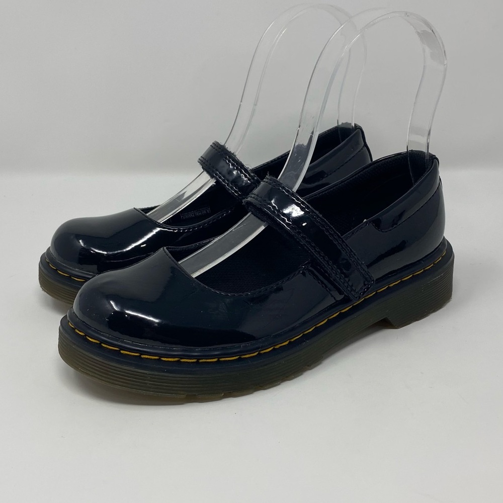 Dr. Martens Girl's 1 Maccy Black Patent Leather Mary Jane Dressy Preppy Shoes - Picture 4 of 15